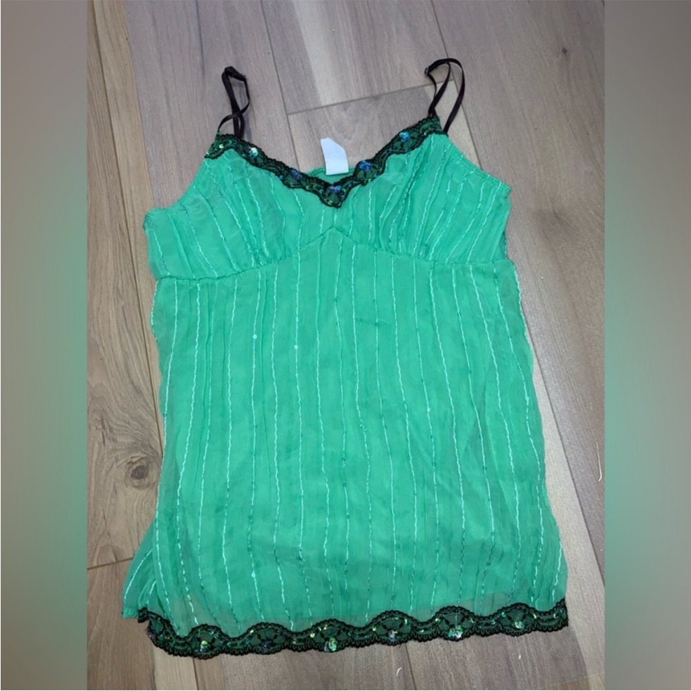 Y2K 2000s Sequin Beaded Tank Top